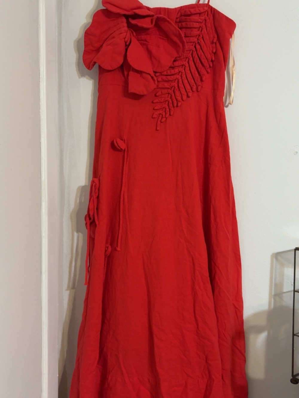 FARM Rio Red Floral-Accent Maxi Dress